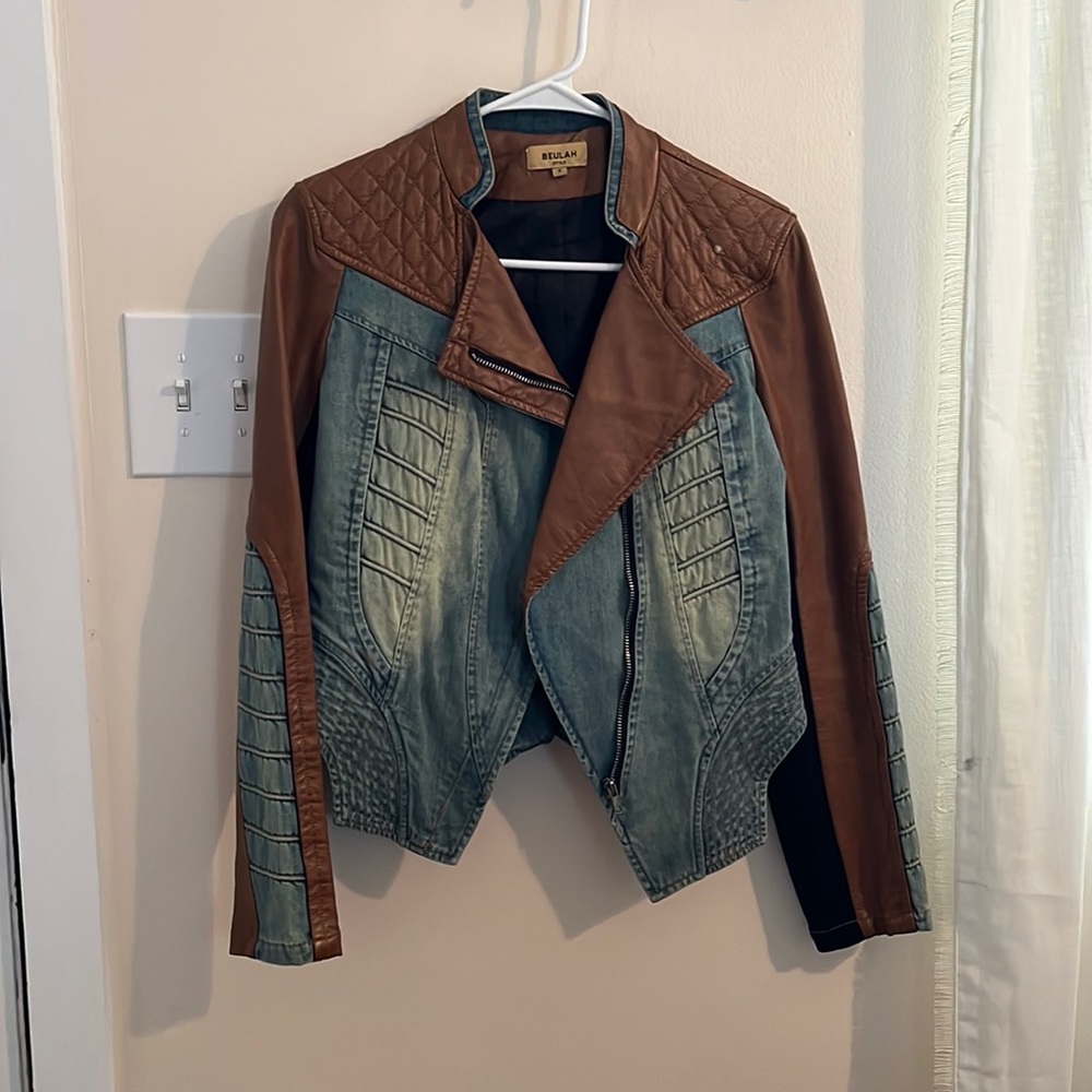 BEULAH leather/jean jacket